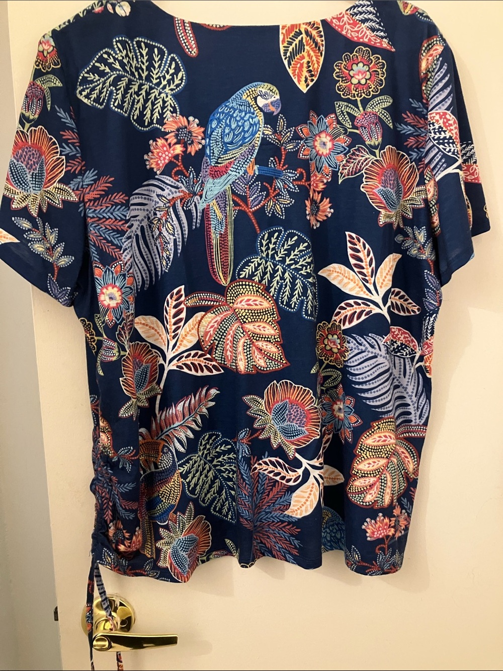 Alfred Dunner Navy Paisley Floral Top with Silver Studs - Picture 3 of 4